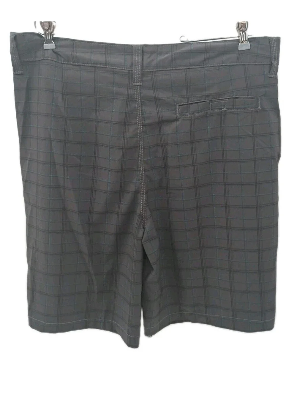 Kanu Surf Board Shorts Mens 36 Gray Plaid Lightweight Mesh Pockets Outdoor Swim